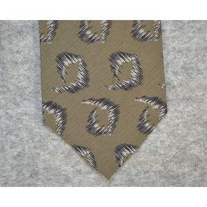 Giorgio Armani Cravatte Designer Tie Italy Mens Olive Green Abstract‎ Silk